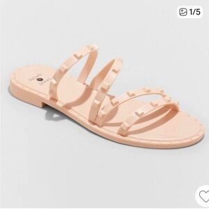 Shade & Shore Blush Studded Strap Sandals